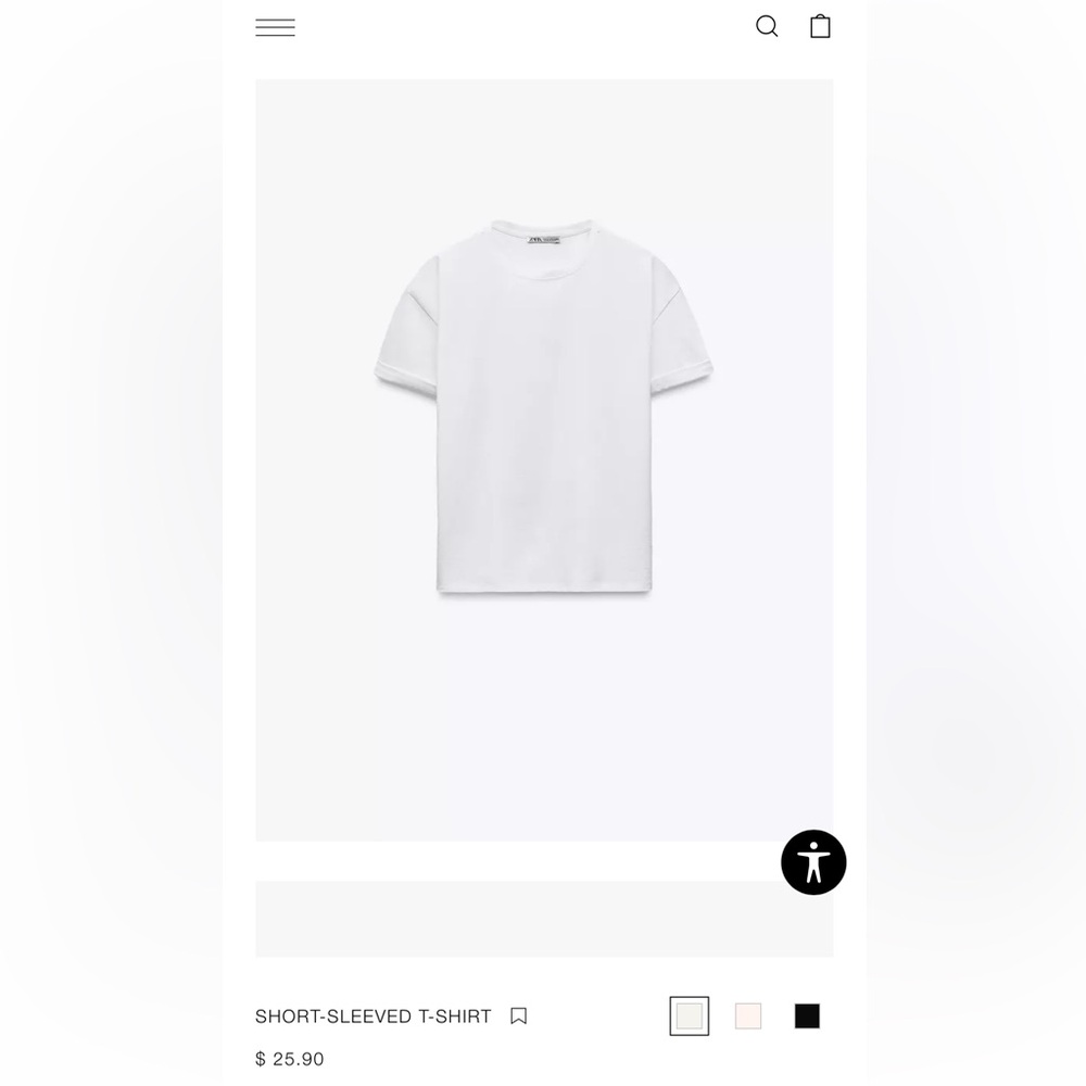 Zara Women’s White Short-Sleeved T-Shirt